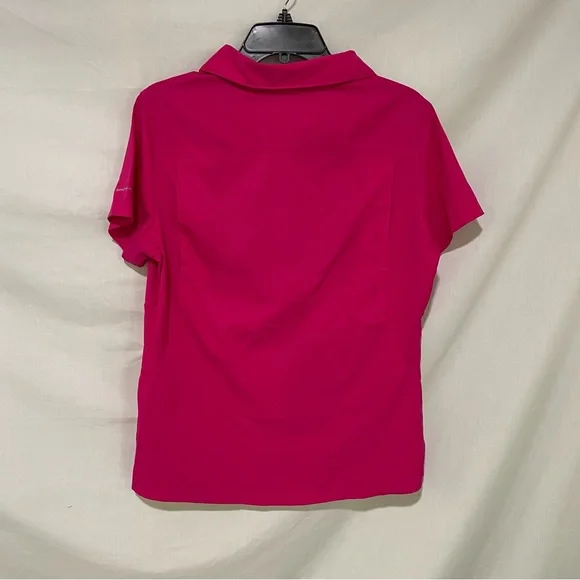 Columbia Omni-Shade Women's Fuchsia Short Sleeve Button Down Shirt Size Medium - Picture 6 of 11